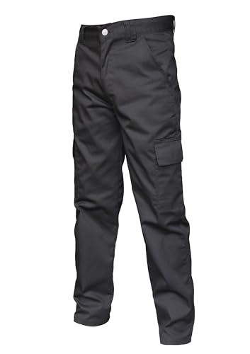 FNT Workwear Men's Multi Pockets Cargo Combat Work Trousers Work Pants with Zip & Button (UK, Waist & Inseam, 32, 31, 1, Black)