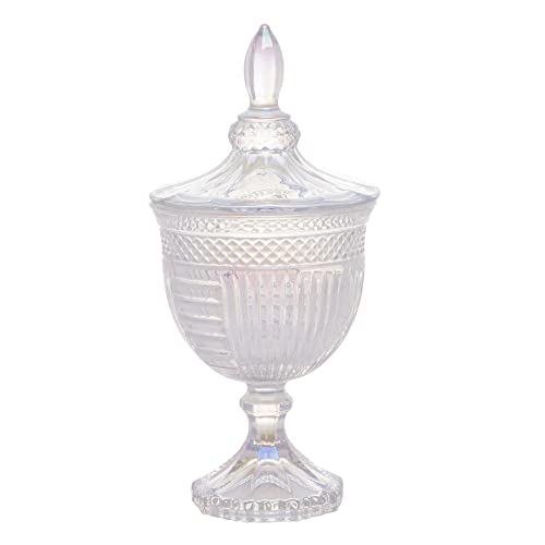 Potiche de Cristal com Pé Santorini Rainbow 11,5cm x 24,5cm - Lyor
