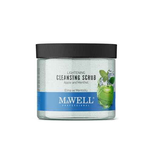 M&WELL Exfoliante limpiador con manzana y mentol para rostro y cuerpo, 500 g