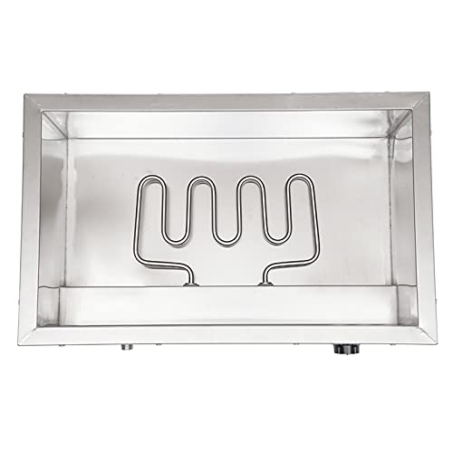 Buffetwärmer - Elektrisch, mit Heizplattenfunktion, Setwahl, Temperaturregler, Edelstahl - Warmhaltegerät, Speisewärmer, Warmhalteplatte, Warmhaltebehälter 3 Kammern – Bild 5