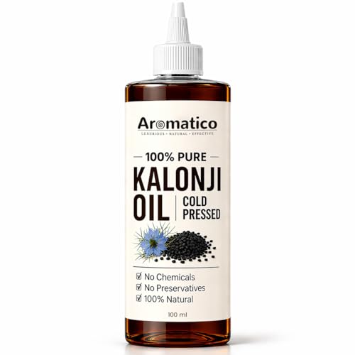 Image of AROMATICO Kalonji Oil for Hair Growth & Skin - Black Seed Oil for Hair Fall, Scalp Health & Hair Thickening | Nigella Sativa | Starter Size | 100ml