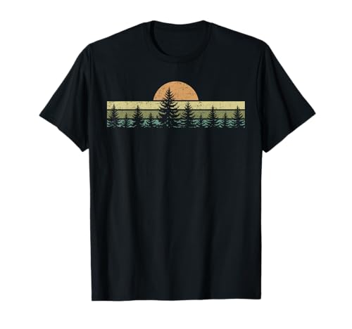 Outdoors Forest Trees Nature Women Men Retro Vintage Graphic T-Shirt