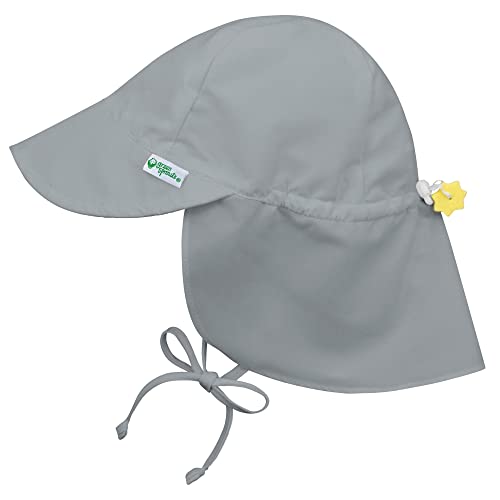i Play. Baby Sun Hat | Toddler Unisex UPF 50 Solid Flap Beach Hat with Brim and Neck Cover Gray 2T/4T