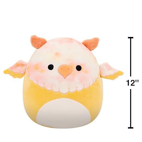 Image of Squishmallows Original 12in Mito The Yellow Tie-Dye Griffin - Official Jazwares Plush (Medium-Sized)