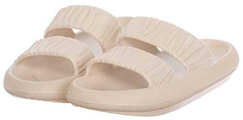 Brandsseller Hausschuhe Damen Pantoletten Doppel Band Badeschuhe Hohe Weiche Phylon Slipper
