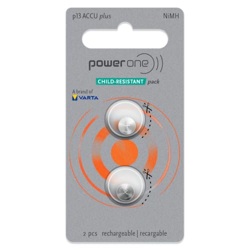 PowerOne ACCU plus Size 13 Rechargeable Hearing Aid Batteries image 5