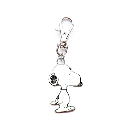 SNOOPY PEANUTS DOG CHARM 7/8" W x 1 1/4" L ADD TO ZIPPER PULL PURSE WALLET BACKPACK HANDBAG OR SMALL PET DOG CAT COLLAR JEWELRY ETC