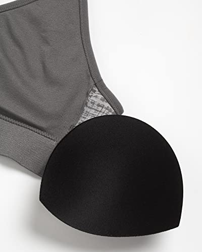 Reebok Women's Bra - Seamless Performance Cami Bralette (2 Pack), Size Large, Grey Jacquard/Black #TOP4