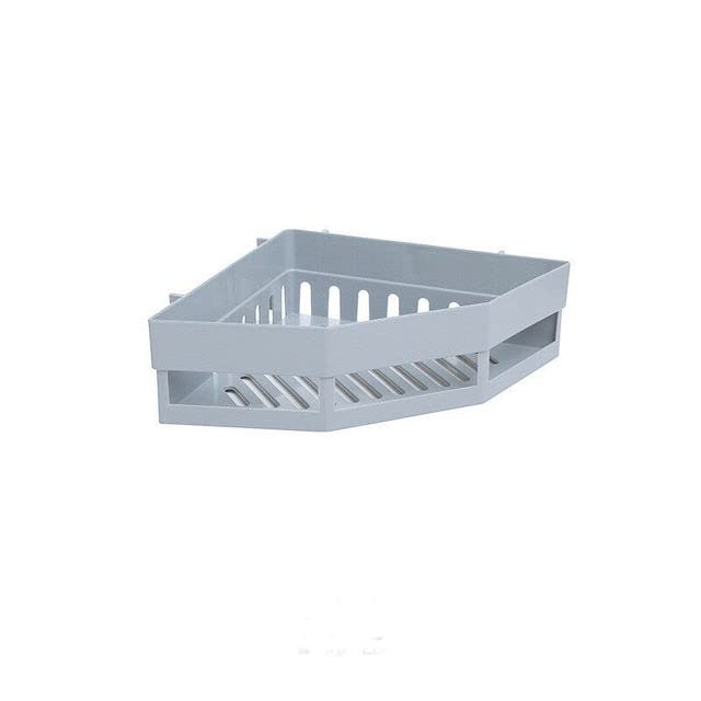 HomeJoy Triangular Bathroom Corner Shelf , Bathroom Corner Rack with Sticker Multicolor (Pack of 1)