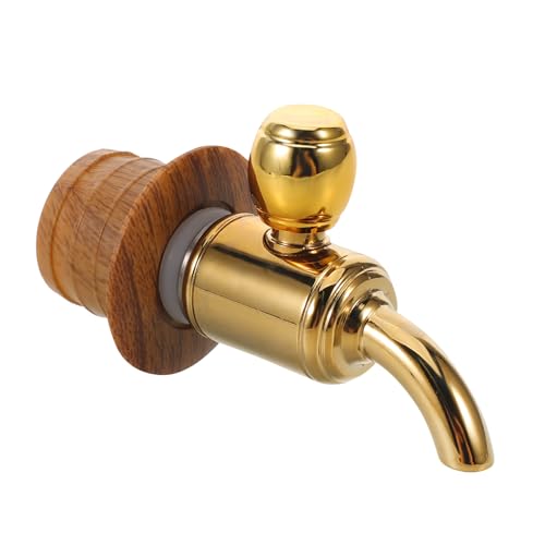 TOYANDONA Robinet de Tonneau en Bois pour Vin Rouge et Spiritueux Bec Verseur Extractible Sphérique Bouchon en Liège Remplacement pour Distributeur Lors...