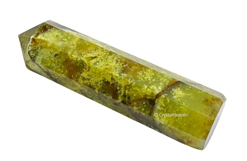 Image of Crystal Heaven Green Opal Crystal Tower Obelisk Point For Chakra, Healing And Balancing - Aaa Grade Original Certified Gemstone Agate For Reiki Meditation Yoga Spiritual (3-4 Inches)