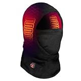 Aheata 7V Battery Heated Balaclava - 7V Rechargeable Battery Facemask, Scarf, Hood – Up to 10+ Hours Warmth Black