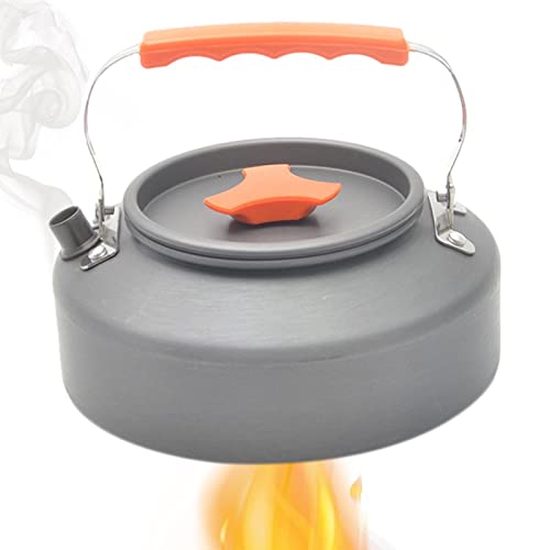 MIYOKI アウトドア用急速加熱コーヒーケトル - ハイキング キャンプ ピクニック アウトドア ギア用ポータブル キャンプ ケトル - 1.1L 合金鋼 アルミニウム合金素材 - オレンジ