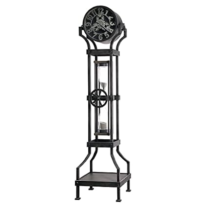 Howard Miller Hourglass III Floor Clock, Black Finish Hourglass Accent Sand Timer & Incandescent