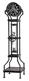 Howard Miller Hourglass III Floor Clock, Black Finish Hourglass Accent Sand Timer & Incandescent Light Bulb with Metal Frame, Arabic Numerals Perfect Timepiece for Office & Home Decor