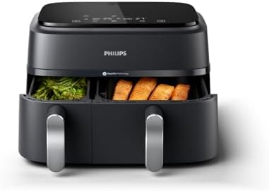 Philips Dual Basket Air Fryer 3000 Series — 8-in-1 functions, 9.5...
