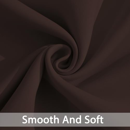 Yakamok Blackout Curtains Room Darkening Thermal Insulated Window Panels,Solid Grommet Top Drapes for Bedroom/Living Room(52Wx72L, Chocolate Brown, 2 Panels)