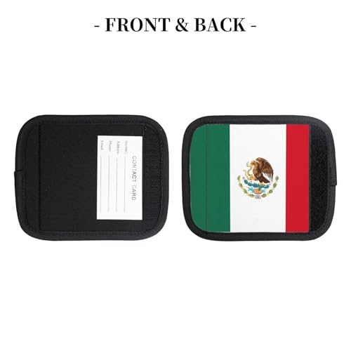 2 Pcs Luggage Handle Wraps, Flag of Mexico Print Grip Handle Cover/Travel Bag Identifier for Suitcase Accessories4