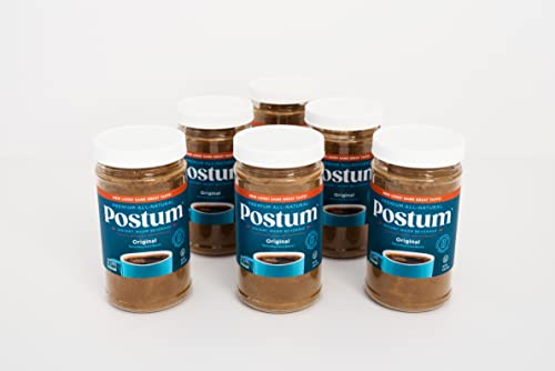 Postum Wheat Bran & Molasses Coffee Substitute - Coffee Substitute Caffeine Free (6 X 8Oz) | Natural Blend, Rich, Tasty, Healthy, Dietary Beverage For Breakfast, Gourmet & Pantry Pack #TOP25