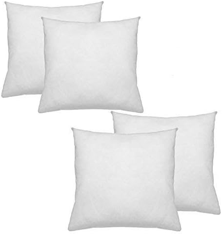 IZO All Supply Square Sham Stuffer Throw Pillow Insert, White, 18 by 18 Inches, Pack of 4