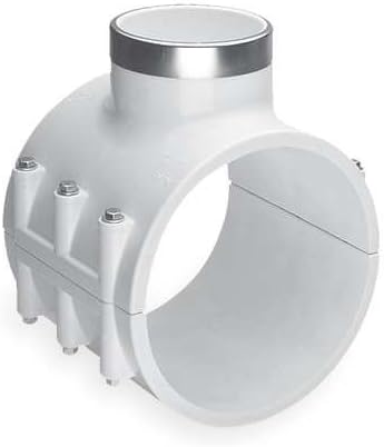 4 In Two Piece PVC Saddle Clamp, White