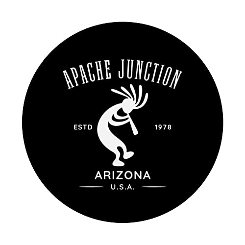 Apache Junction Arizona Dancing Kokopelli Design PopSockets Swappable PopGrip, Black - Image 3