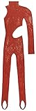 Savage X Fenty, Women's, Cold-Hearted Snake Asymmetrical Lace Catsuit, Henna Red, Missy