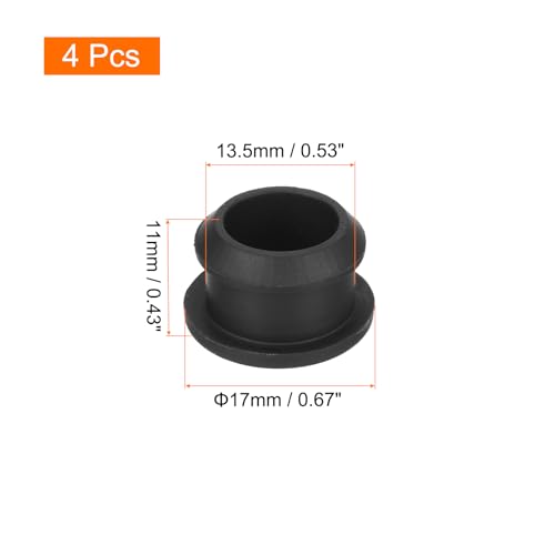 Image of MECCANIXITY Silicone Snap in Locking Hole Plugs,Rubber Panel Seal Cover Flush Type Panel Round for Kitchen Rubber Bulkheads Waterproof Sealing Plugs 13.5mm /0.53 Inch Diameter Black,Pack of 4