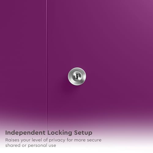 Image of Interio by Godrej Axl 3-Door Steel Almirah (Textured Mulberry), 1-Year Warranty, 1 Locker, 10 Shelves