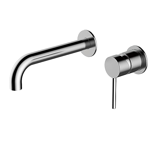 Robinet de lavabo encastrable chrome à double commande pour salle de bain moderne - 2