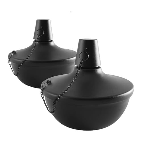 Citronella Table Torches - 2 Pack Citronella Table Lights, Metal Table Torches | Decorative Citronella Torches, Refillable Table Lamp with Oil, Replacement Landscape Canister for Garden, Home, Patio