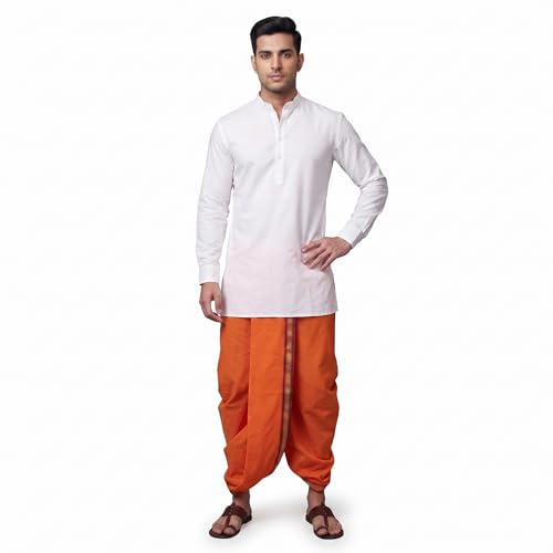 Men’s Dhoti Kurta Set for Men Cotton | Readymade Traditional Kurt...