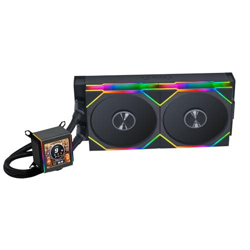 Lian Li Galahad II LCD TL Wireless Performance AIO CPU Cooler – Dual 140mm TL Fans, 2.88” IPS Screen, 8th Gen Asetek Pump, ARGB Lighting, L-Connect 3 Software, Premium Design 280mm Black