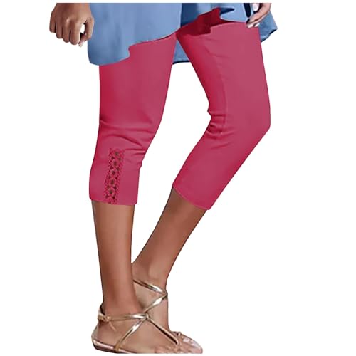 Legging sport femme court 3/4 pantacourt taille haute yoga fitness et gym d'été