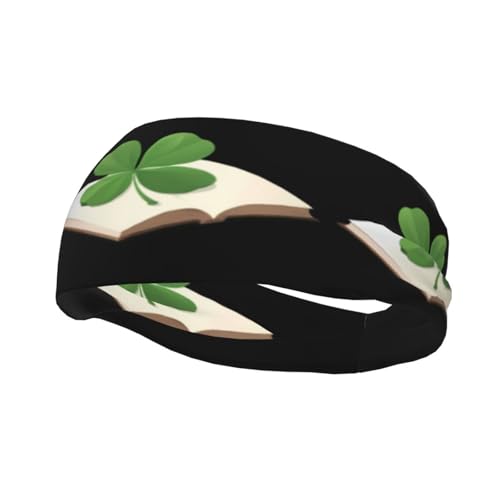 Amazon.co.uk Fashionable sports decorative sweatband WHJSSF Four-leaf clover on the book Printing moisture wicking elastic suitable for cycling yoga running #ad #ad