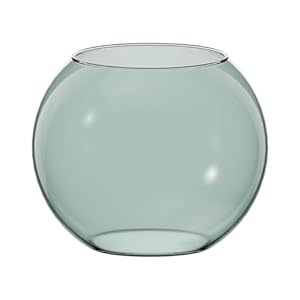 TREND FOR HOME Kugelvase Glas Ø 19 cm H: 15.5 cm Vase Grün Pflanzen Terrarium Grüne Deko Glasvase Rund Vase Bunt Fish Bowl Deko Grün Blumenvase Grüne Vase Hydrokultur Kerzenständer Rund | Olivia