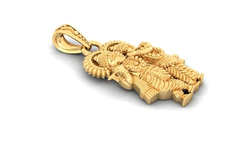 Image of LMDPRAJAPATIS Lord Religious Shree Radha Krishna Yellow Gold Plated Pendant With Chain for Men & Women