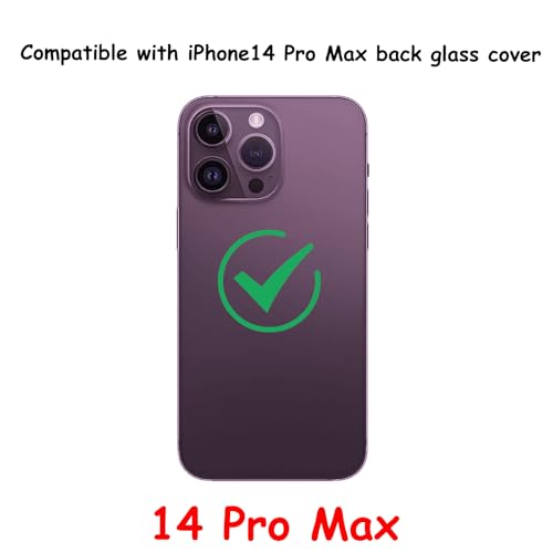 Image of 14 Pro Max Back Glass Replacement for iPhone 14 Pro Max Rear Back Glass Compatible with iPhone 14 Pro Max with Pre-Installed Adhesive + Reparing Toolkit (Deep Purple)