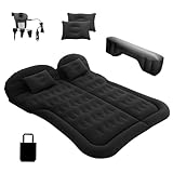 bimiti 車中泊マット 後部座席エアーベッド SUV MPV汎用 車用品 エアーマット 折畳み式 便利グッズ 防水防潮 PVC素材 カーマットレス ギャップパッド付き 電気ポンプ 枕セット 収納袋同梱 車中泊 キャンプ 旅行 仮眠 防災対策 自宅用にも最適 ブラック