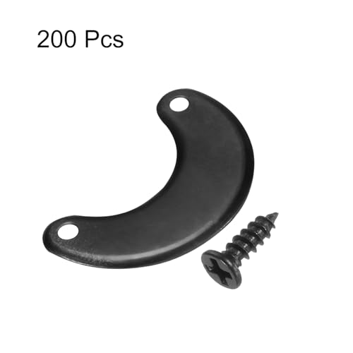 Image of HARFINGTON 200Pcs Picture Frame Backing Hardware Clip with 200Pcs Screws Photo Frame Turn Button Fasteners Picture Turn Backing Clips for Craft Hanging Picture Drawing Craft, Black