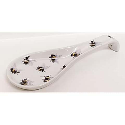 Bees Spoon Rest with Hand Decorated Design Cover