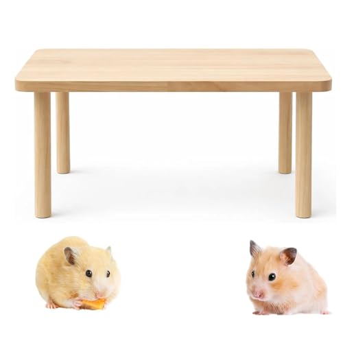 Plateforme en Bois pour Hamster – 1 Pièce Accessoire de Cage – Plateforme d’Escalade et de Jeu pour Hamster – Idéale pour Cage à Hamster, Souris et...