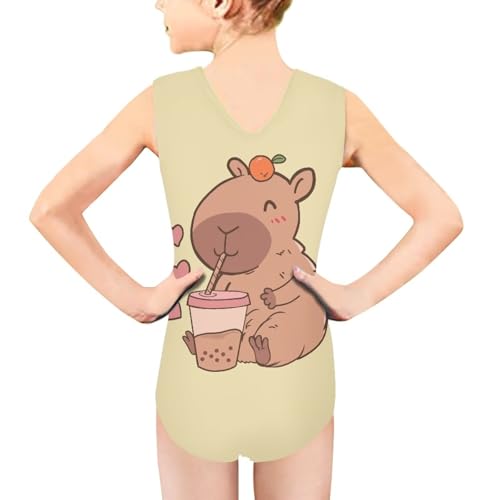 Image of Biyejit Girls Leotards Dance Sport Wear Gymnastics One-Piece Swimwear for Kids 3-14 Years