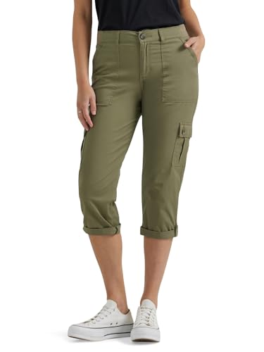 Lee Womens Ultra Lux Comfort with Flex-to-Go Cargo Capri Pant Deep Lichen Green 6