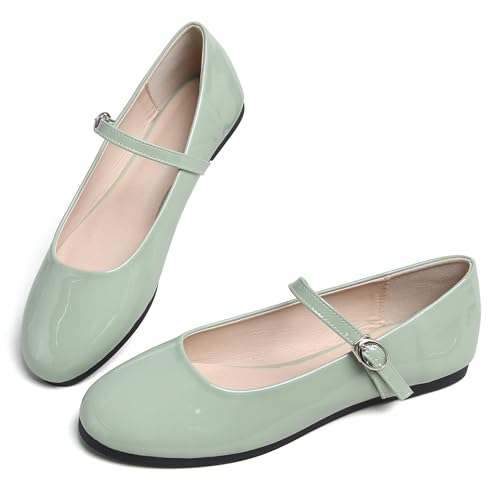 JiangWei Shu Round Toe Flats Dress Mary Jane Shoes Ankle Strap Ballet Flats Comfortable Casual Flats3