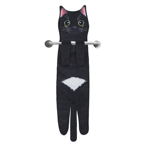 Funny Cat Hand Towels – Cute Decorative Washcloths &amp; Face Towels, Super Absorbent &amp; Soft – Mothers Day, Easter, House Warming &amp; Birthday Gifts for Women Cat Lovers