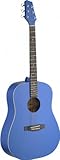 Stagg SA30D-BC Dreadnought Acoustic Guitar with Linden Top - Matte Blue