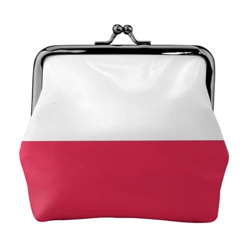 Pu Leather Buckle Coin Purse The-Polish-Flag Girls Kiss-Lock Change Purse Wallets