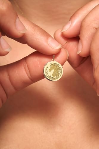 Collier gravure cheval 24 mm, le cadeau mixte idéal - 3