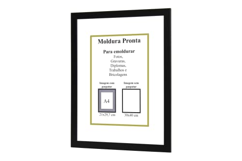 Porta Diploma, Documento, Certificado, Foto (30x40) A3 Preto - PRL3040-PR